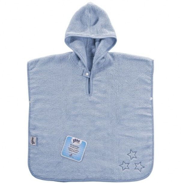 XKKO Froté pončo z BIO bavlny Organic, Baby Blue