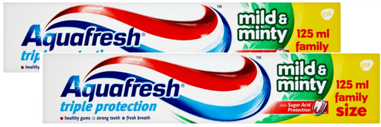 Aquafresh Mild&Minty zubná pasta 2x 125 ml