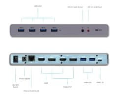 I-TEC USB 3.0 / USB-C 5K Univerzálna duálna dokovacia stanica, 2x 4K 60Hz video