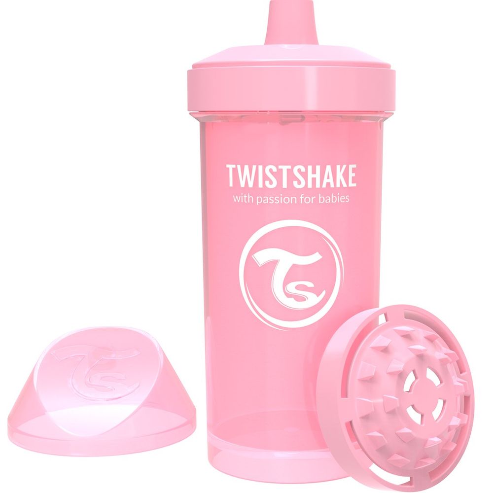 Twistshake Fľaša pre deti 360 ml 12 + m, Pastelovo ružová