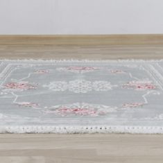 KONDELA Koberec Sedef Typ 2 80x150 cm - sivá / vzor kvety