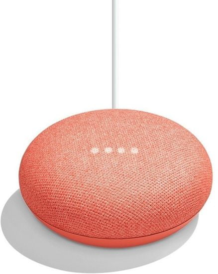 Google Home Mini - reproduktor s umelou inteligenciou, červený