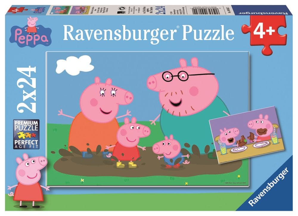 Ravensburger Peppa Pig blatisté kaluže a torty 2x24 dielikov