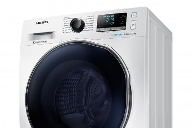 Voľne stojaca práčka so sušičkou Samsung WD80J6A10AW/LE Bubble Soak Smart Check