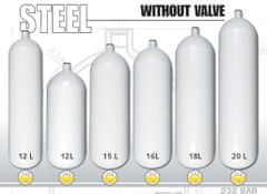 EUROCYLINDER fľaša oceľová 18 L priemer 204 mm 230 Bar