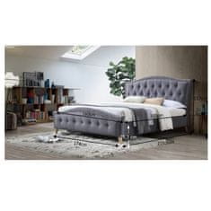 KONDELA Čalúnená manželská posteľ s roštom Giovana 160 160x200 cm - sivá