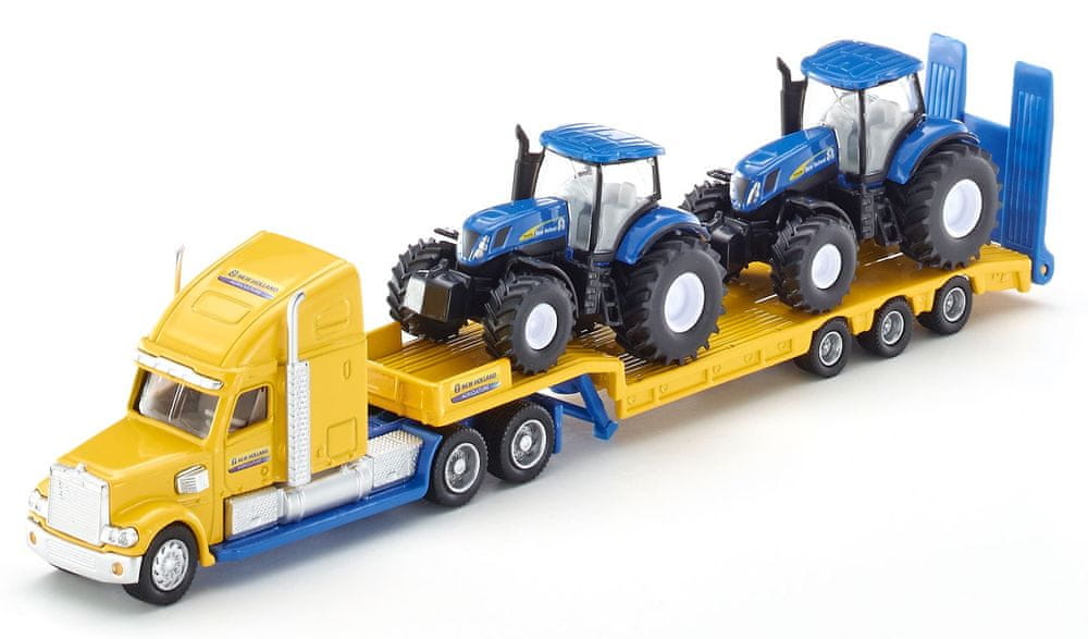 SIKU Super - Ťahač s vlekom a 2 traktory New Holland 1:87