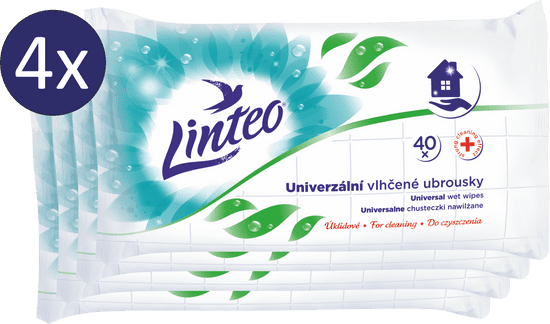 LINTEO Vlhčené obrúsky upratovacie univerzálne 4 × 40 ks