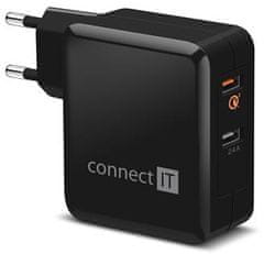 Connect IT QUICK CHARGE 3.0 nabíjací adaptér 2 × USB (3,4 A), QC 3.0, čierna CWC-3010-BK - rozbalené