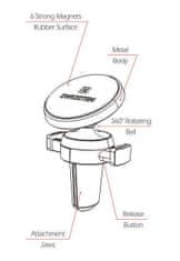 SWISSTEN Magnetický držiak do ventilácie auta S-GRIP AV-M9 65010424, čierno-strieborný