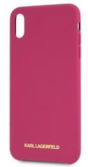 Karl Lagerfeld Gold Logo Silicone Case Fushia pre iPhone X / XS KLHCPXSLROG