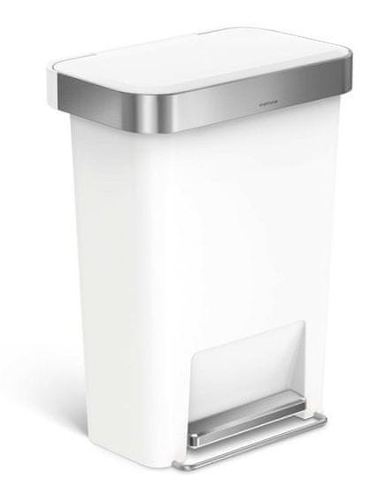 Simplehuman Pedálový odpadkový kôš 45 l, biely