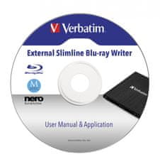 VERBATIM Blu-ray Slimline USB, čierna (43890)