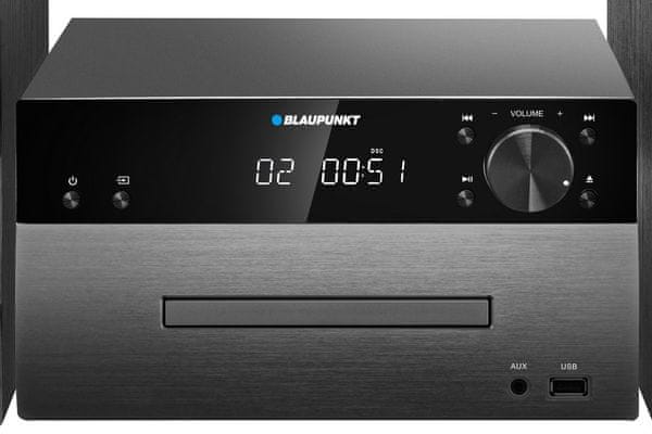 bezdrôtový Bluetooth mikrosystém Blaupunkt ms50bt s fm tunerom s pll až 40 staníc fm cd-r rw mp3