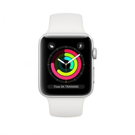 Chytré hodinky Apple Watch Series 3 OLED displej Ion-X tvrdené sklo kvalitný displej monitorovanie tepu srdca hudobný prehrávač volanie notifikácia NFC platby Apple Pay App Store repasované obnovené originálne Apple súčiastky Renewd refurbished smartwatch