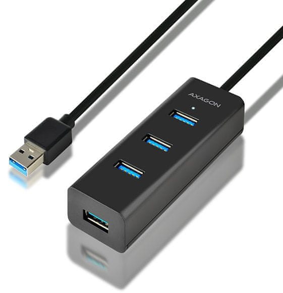 AXAGON HUE-S2BL, 4× USB 3.0 Charging hub, 1,2 m kábel