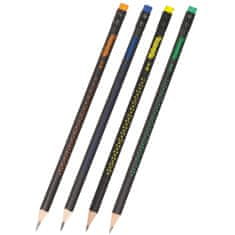 Ceruzka grafitová Colorino trojhranná HB motív hviezd mix farieb 