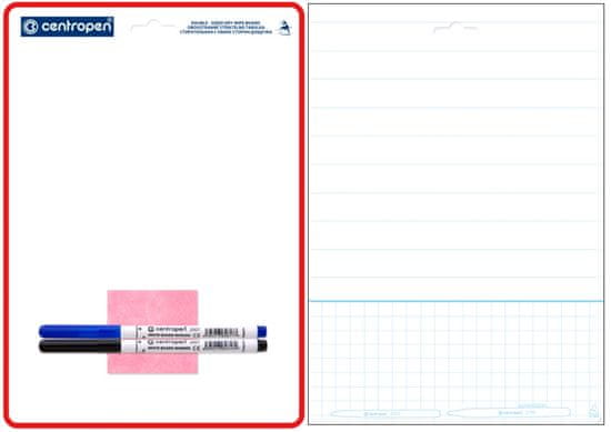 Centropen Tabuľka 7769 A4 školskej linky a štvorčeky + 2 značkovacie pero.
