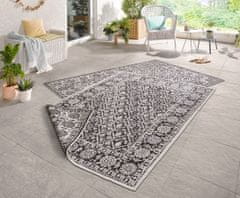 NORTHRUGS Kusový koberec Twin-Wendeteppiche 103113 schwarz creme – na von aj na doma 80x250