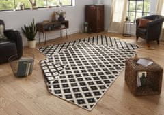 NORTHRUGS Kusový koberec Twin-Wendeteppiche 103124 schwarz creme – na von aj na doma 80x150