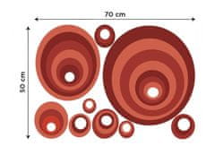 Dimex - Dekoračné nálepky na stenu Červené kruhy - 50 x 70 cm