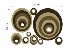 Dimex - Dekoračné nálepky na stenu Hnedé kruhy - 50 x 70 cm