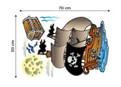Dimex - Dekoračné nálepky na stenu Pirátska loď - 50 x 70 cm 