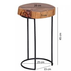 Bruxxi Odkladací stolík Akola, 28x45 cm, masív agát