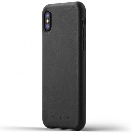 Mujjo Full Leather Case pre iPhone X - čierny, MUJJO-CS-095-BK