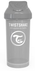 Twistshake Fľaša so slamkou 360 ml 12 + m Pastelovo sivá