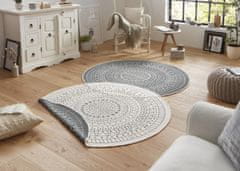 NORTHRUGS Kusový koberec Twin-Wendeteppiche 103143 creme grau – na von aj na doma 200x200 (priemer) kruh