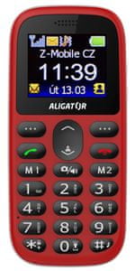 Aligator A510 Senior, mobil pre dôchodcov, veľké tlačidlá, čitateľné písmo, SOS tlačidlo, funkcia nájsť telefón.