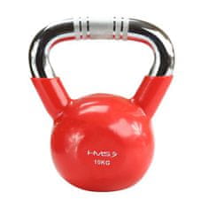 HMS kettlebell s chrómovaným úchopom KTC 10 kg, červený vinyl