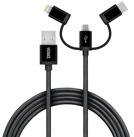 Yenkee BK kábel USB / 3v1 / 1 m, YCU 400