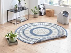 NORTHRUGS Kusový koberec Twin Supreme 103414 Jamaica blue creme – na von aj na doma 140x140 (priemer) kruh