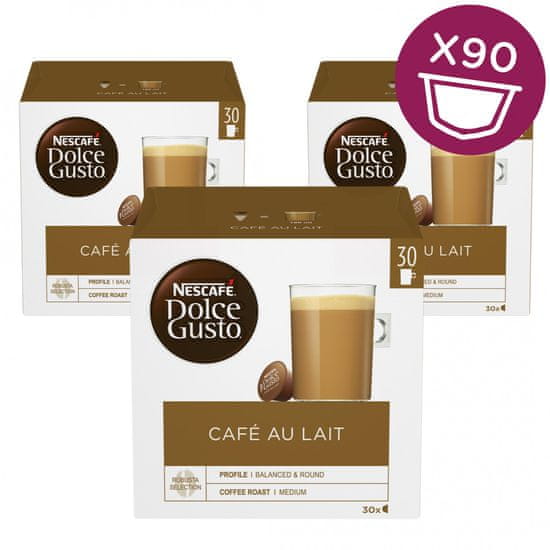 NESCAFÉ Dolce Gusto® kávové kapsule Café au Lait 3-balenie XXL