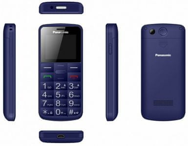 Panasonic KX-TU110EXC, mobil pre seniorov, veľké tlačidlá, SOS tlačidlo, jednoduché ovládanie