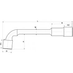 YATO Kľúč nástrčný 8 mm typ "L"