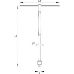 YATO Kľúč nástrčný 3/8" (9,5 mm) s rukoväťou typ "T"