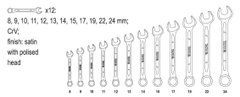 YATO Súprava kľúčov očkoplochých 12ks 8-24 mm