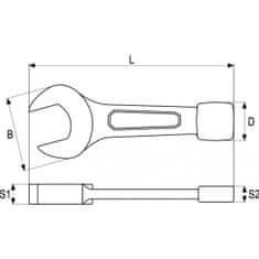 YATO  Kľúč maticový plochý rázový 30 mm