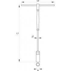 YATO Kľúč nástrčný 12 mm s rukoväťou typ "T"