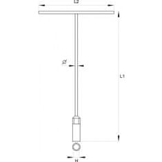 YATO Kľúč nástrčný 10 mm typ "T"