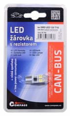 Compass  Žiarovka 4 SMD LED 12V T10 s rezistorom CAN-BUS ready biela