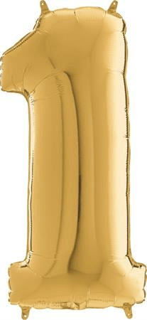 Grabo Nafukovací balónik číslo 1 zlatý 66 cm