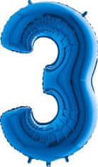 Grabo Nafukovací balónik číslo 3 modrý 102 cm extra veľký