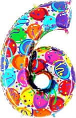 Grabo Nafukovací balónik číslo 6 farebné balóniky 102 cm extra veľký