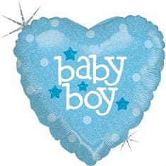 Grabo Nafukovací balónik modré srdce narodenie chlapca 46 cm