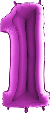 Grabo Nafukovací balónik číslo 1 fialový 102 cm extra veľký