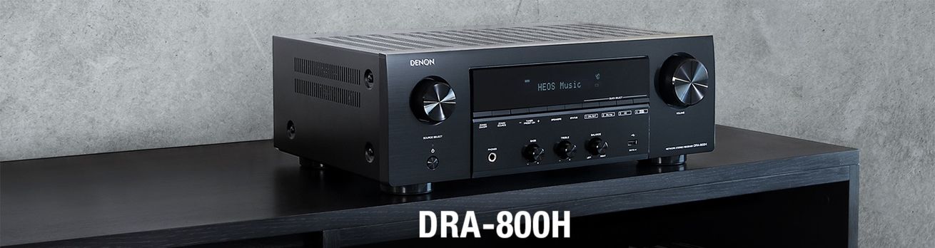 av receiver DENON dra-800H hifi stereo sieťový prijímač 5 hdmi vstupov 1 hdmi výstup 4k hdmi arc výkon 100 W na kanál Bluetooth phono vstup hi-res audio source direct ab reproduktory